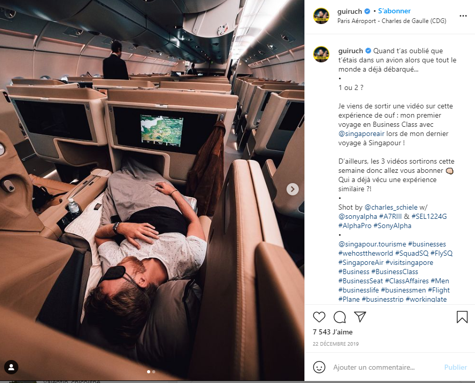 the ecologist in first class on Instagram