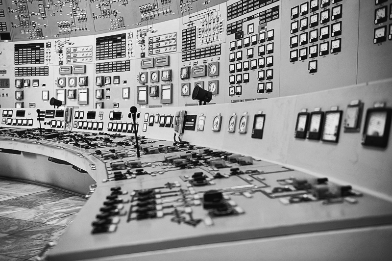 Control room of reactors 1 and 2 of the Kozloduy nuclear power plant, 2009. 