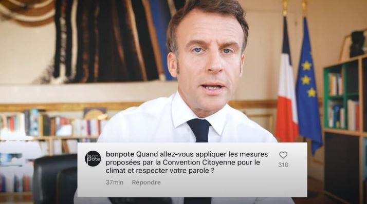 Photo d'Emmanuel Macron répond aux questions sur Youtube