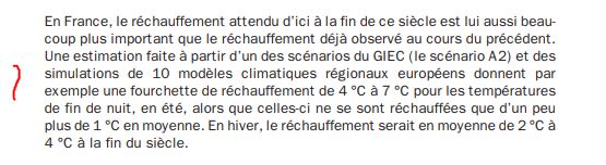 La stratégie Nationale d'Adaptation évoquait déjà la possibilité d'avoir +4 degrés en 2006 en France