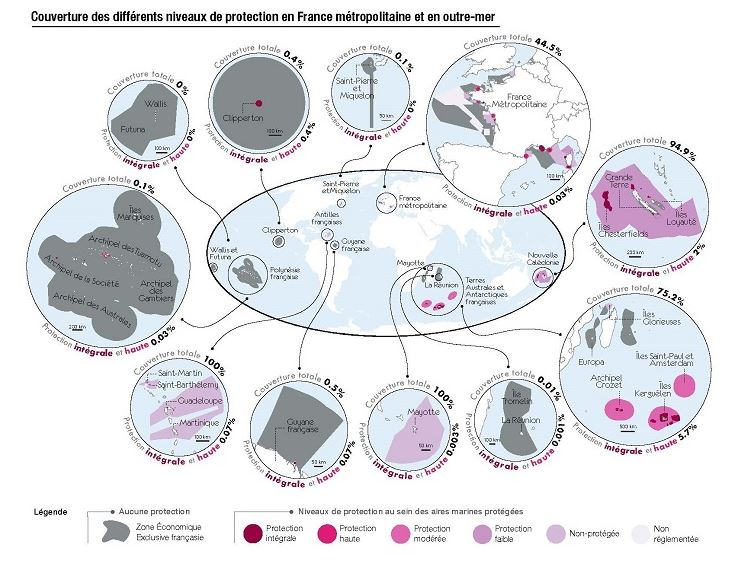 La France ne protège pas ses eaux. Source: CNRS, © Joachim Claudet et Charles Loiseau