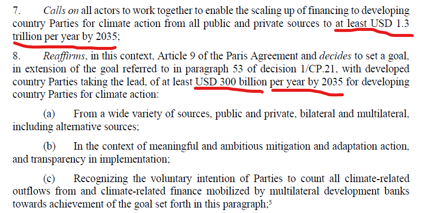 Texte final COP29 sur le NCQG de 300 milliards