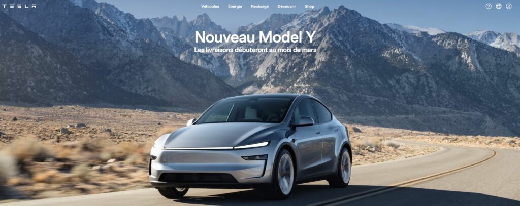 Le nouveau model Y de Tesla