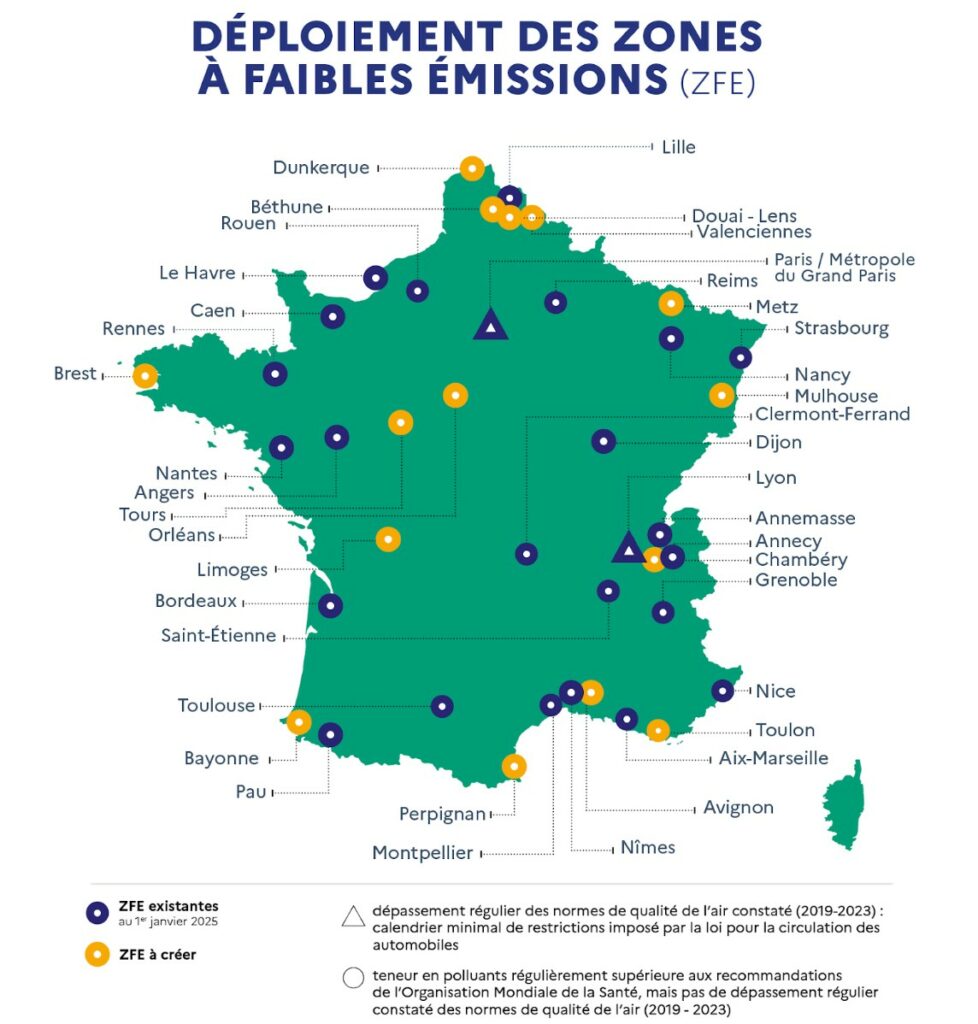 Déploiement des ZFE en France