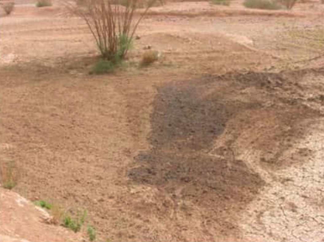 Figure 2 du rapport : taches de pollution dans la vallée, Sharj al-Ghafl.